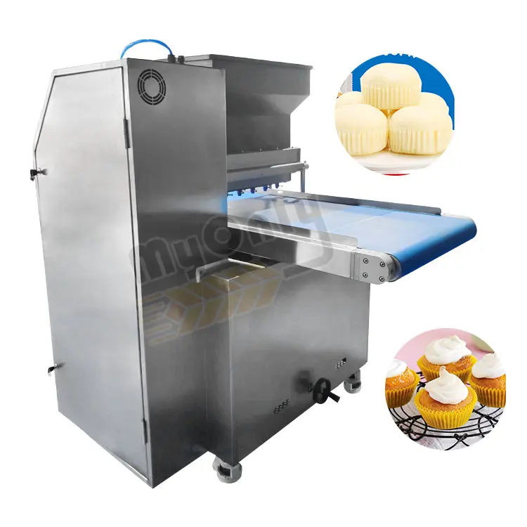 MYONLY Automatic Cupcake Pie Swiss Roll Pequeno Tiramisu Brownie Cake Preencha Topper Maker Machine para Fazer Bolo