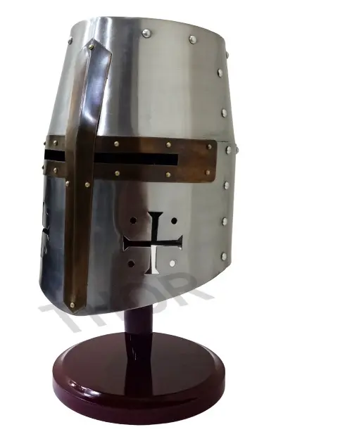 Capacete de cavaleiro medieval templar ~ capacete de armadura medieval colecionável