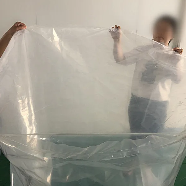 Aanpassen Grote Maat Pe Hoge Transparante Plastic Film Verpakking Zak Pe Waterdichte Tas
