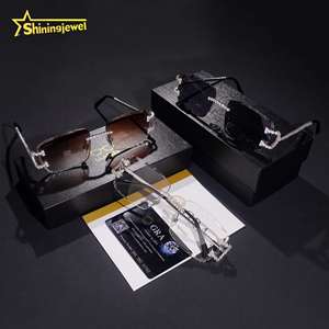 نظارات شمسية S925 لتمرير الماس للصيف بدون إطار من المويسانيت للرجال نظارات مخصصة مقبولة - Product Image 2