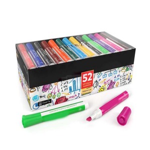 Rotuladores de borrado en seco Bolígrafos de pizarra blanca Punta de cincel 12 colores surtidos Paquete a granel con tinta de bajo olor es perfecto para la escuela - Product Image 2