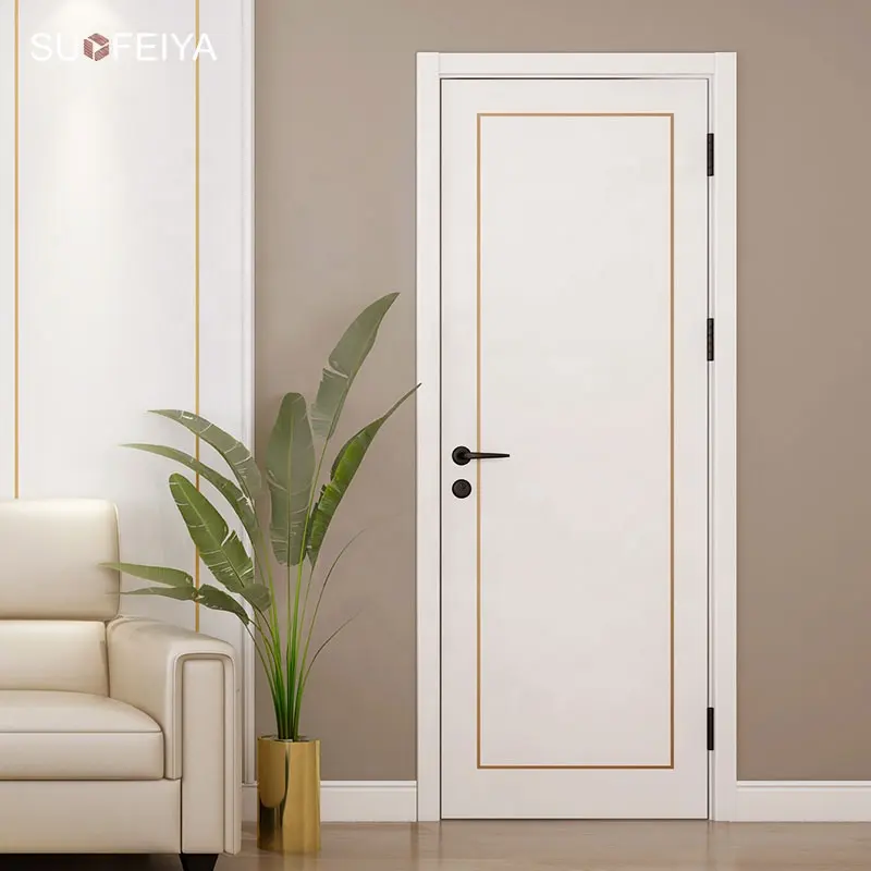 Suofeiya moderne porte interne in legno prezzi in PVC insonorizzato invisibile porta interna con telaio