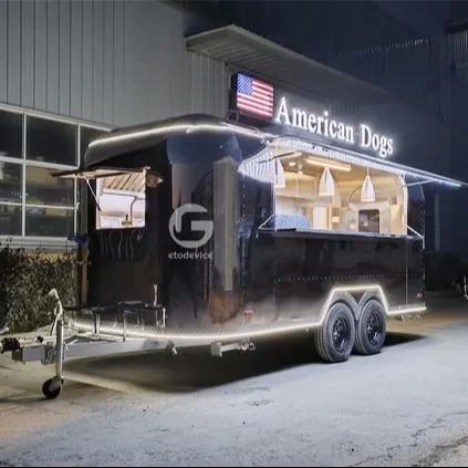 Carrinho de comida rápida de rua com carrinho de comida de rua, carrinho de sorvete de frutas e sobremesas de Guam, trailer móvel para caminhão de comida na Europa, preço baixo