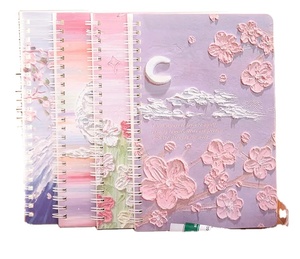 A5纸皮螺旋笔记本加厚水平线记事本学生文具油画日记本记事本规划师 - Product Image 1