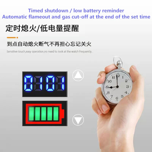 燃气灶2燃烧器家用和商用九孔燃气灶独立式不锈钢定时燃气灶 - Product Image 4