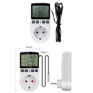 16A 220V Smart Thermostat Temperature <strong>Controller</strong> Socket Outlet with <strong>Timer</strong> Switch <strong>Sensor</strong> Probe Digital Heating Cooling Control
