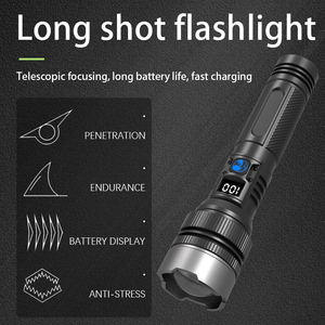 Hợp Kim Nhôm Chiến Thuật Đèn Pin LCD Hiển Thị Số Cao Lumens 30W <span class=keywords><strong>LED</strong></span> Zoomable Không Thấm Nước <span class=keywords><strong>Torch</strong></span> Khẩn Cấp Đèn Flash Ánh Sáng - Product Image 2