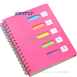 Cuaderno personal A5, 5 temas con divisores de página y pestañas de índice, cuaderno en espiral atado con alambre, cuaderno de varios temas para la escuela para adolescentes - Product Image 2