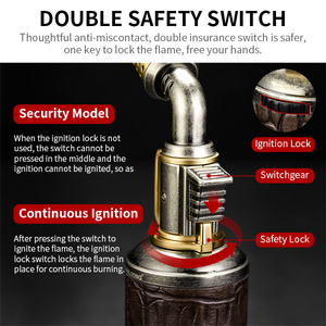 Cigarloong ngọn lửa màu xanh hàn súng điểm xì gà nhẹ hơn Windproof kim loại xì gà ngọn đuốc nhẹ hơn máy bay phản lực - Product Image 3