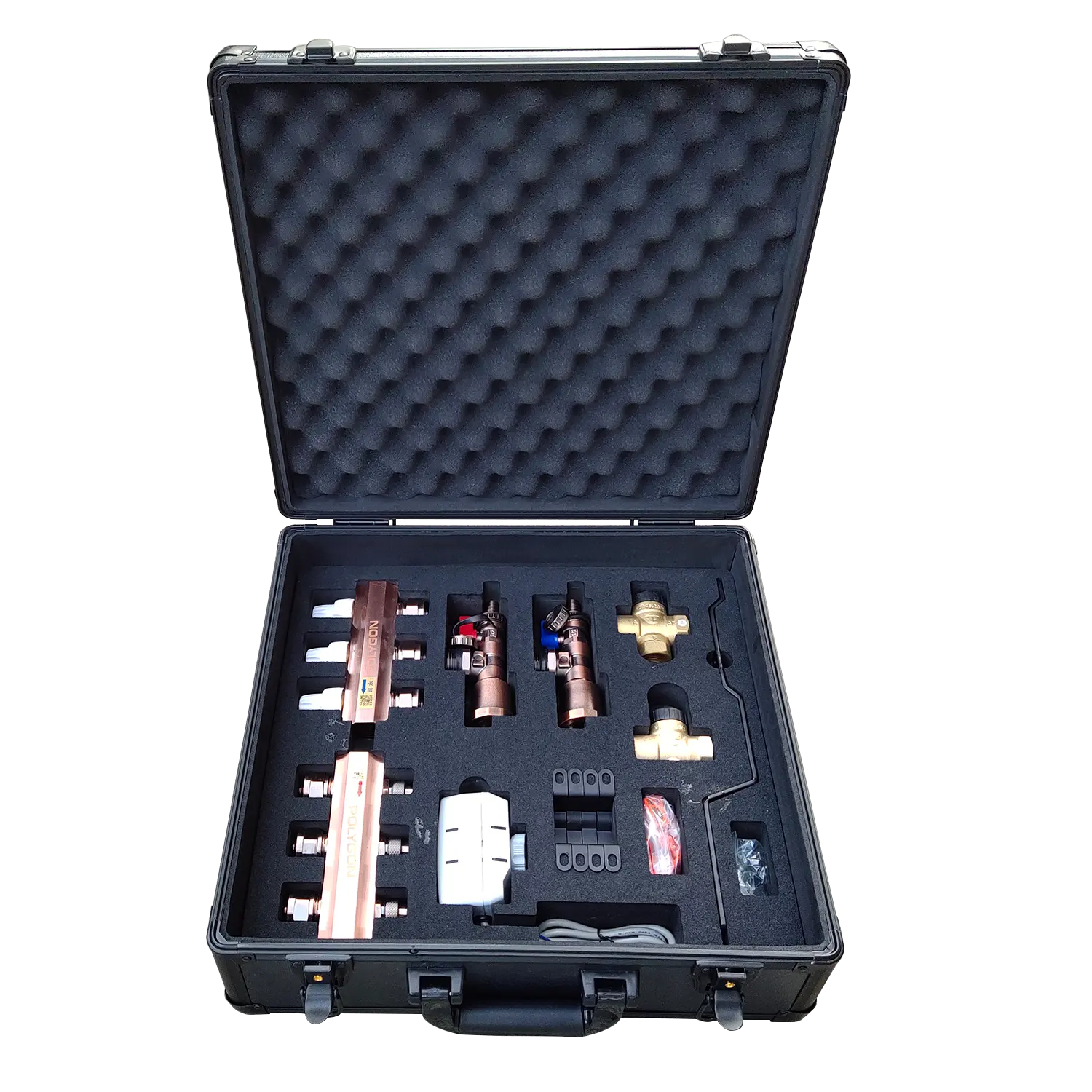 EVA 알루미늄 보관 도구 상자 하드 케이스 사용자 정의 휴대용 총 케이스 긴 휴대용 케이스 나일론 폼 블랙 서류 가방
