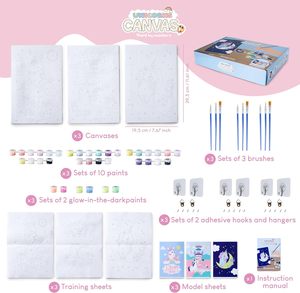 Paint by Numbers Kit for <strong>Kids</strong> Unicorns Pack 3 Canvas Framed Unicorn Gifts <strong>Art</strong> and Crafts <strong>Kids</strong> Pre Drawn Canvas Painting for <strong>Kids</strong> - Product Image 3