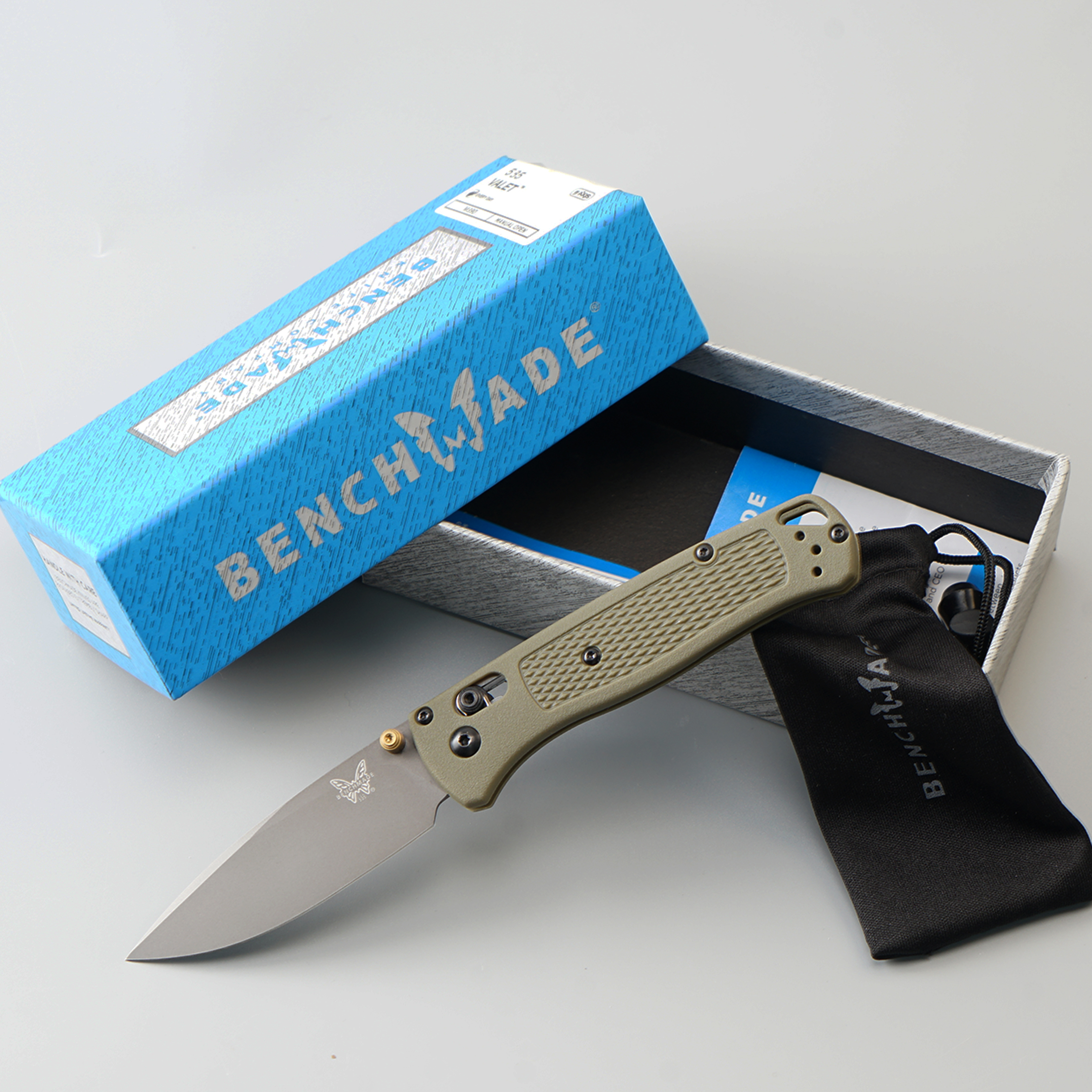 Green handle, gray blade