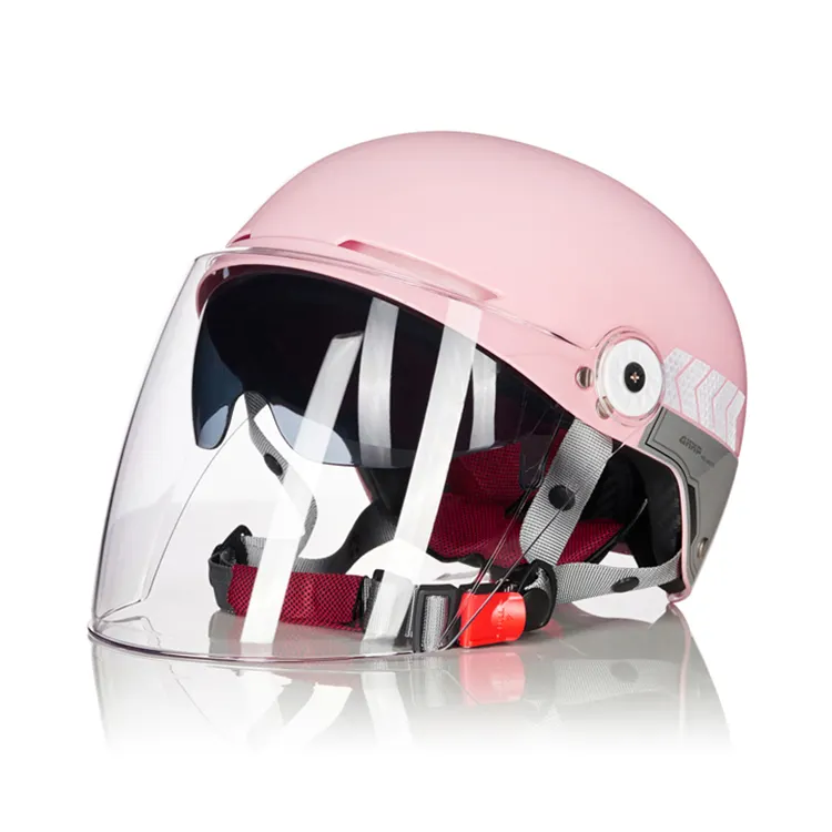 Двойной солнцезащитный козырек самокат розовый полулицевой Мотоцикл Мотоциклетный шлем для женщин