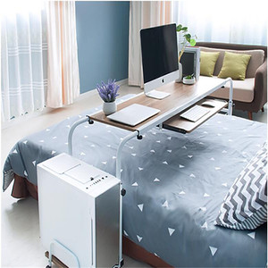 Mobile Height Adjustable Overbed <strong>Table</strong> Laptop <strong>Table</strong> Cart with Wheel <strong>Computer</strong> Desk <strong>Rolling</strong> <strong>Table</strong> for Medical Hospital Home Wood - Product Image 2