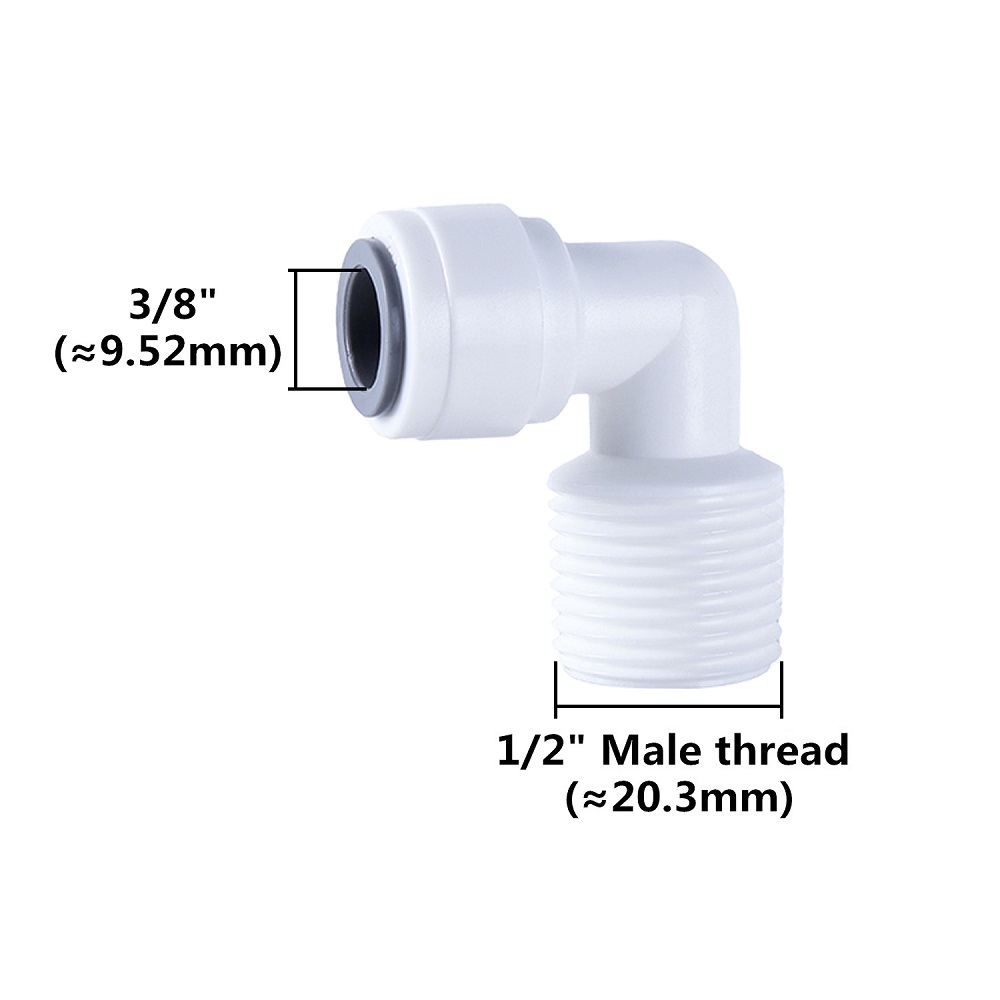 Filettatura maschio da 3/8" (9,52 mm) a 1/2"