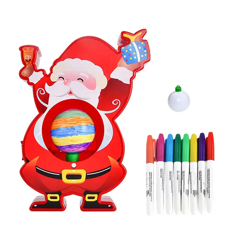 Juego de adornos de Papá Noel para colorear, decoración de huevo, pintura para niños, Bola de decoración, juguete de Navidad, regalo para niños