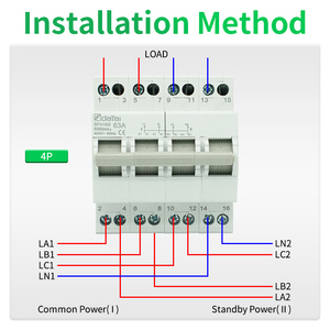 Mcb切り替えスイッチ2P 3P 4P 16-63AMTSデュアルパワー手動転送スイッチ - Product Image 4