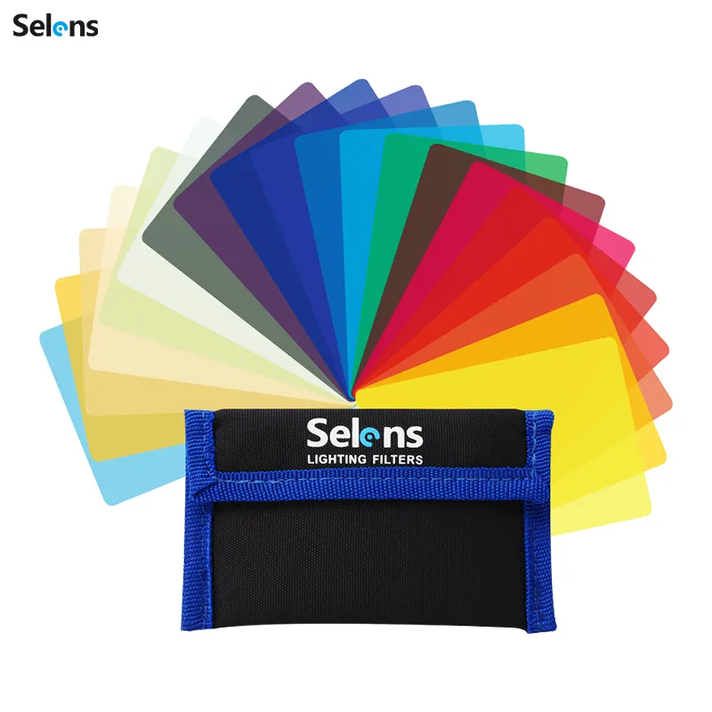 Selens-Filtros de 20 colores para AL-01 portátil, Mini luz Led, Equipo de Estudio de iluminación de fotografía