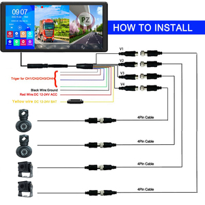 Kit de cámara de seguridad para coche, sistema de grabación DVR con pantalla táctil IPS de 10,36 pulgadas, Universal, Android, función de grabación, Monitor retrovisor 4K - Product Image 6