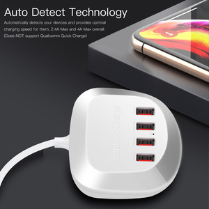 5V 4A 7.2A 4 Port 18w 36w Qc3.0 Fast Charging Desk Placed Multi Usb Charger 4-port Usb Charging Station <strong>US</strong> EU UK <strong>AU</strong> <strong>Plug</strong> - Product Image 5