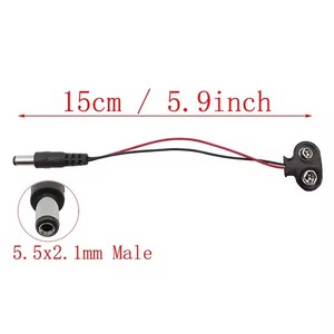 T tipo 9V DC connettore di alimentazione a scatto cavo spina Clip a cilindro adattatore per Arduino per Uno R3 fai da te elettronica di consumo - Product Image 1