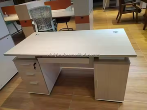 Office Table <strong>Computer</strong> Table Burl Wood Desk Solid Wood Luxury Office Desk with 3 Drawers and 1 Door <strong>Durable</strong> and Assembled - Product Image 5