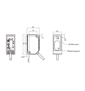 Sensore di spostamento AKUSENSE MLD25-30NV triangolazione 25-35mm gamma NPN analogico RS-485 10um precisione veloce 1.5ms Laser rosso 655nm - Product Image 3