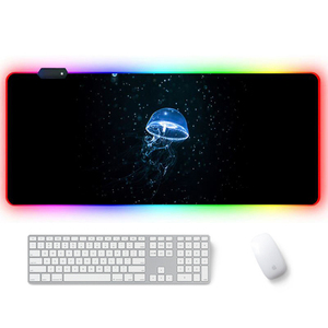 OEM özel Logo ofis Mat 4MM pürüzsüz su geçirmez yüzey LED kauçuk RGB Mouse Pad - Product Image 2