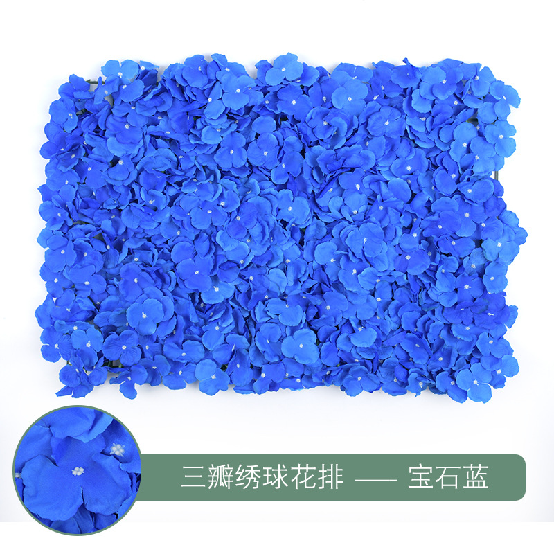 Rangée d'hortensia à trois pétales-bleu saphir