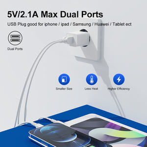 Yüksek hızlı ab tak 2 USB 10.5W güç Android telefon şarj cihazı almanya için uygun, İtalya, fransa - Product Image 6