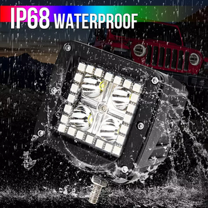 รีโมทควบคุมไฟ Led Rgb 12V เหลี่ยม3นิ้ว,ไฟทำงาน Rgb จัดส่งแบบ Rgb Halo 10สีทึบโหมดกระพริบ72โหมด - Product Image 2