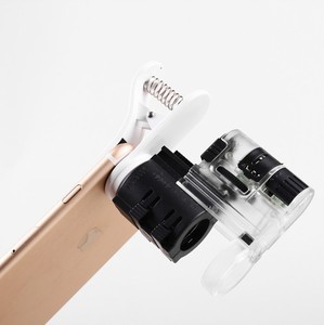 实验室使用12X15X发光二极管紫外线显微镜，带通用手机夹 - Product Image 1