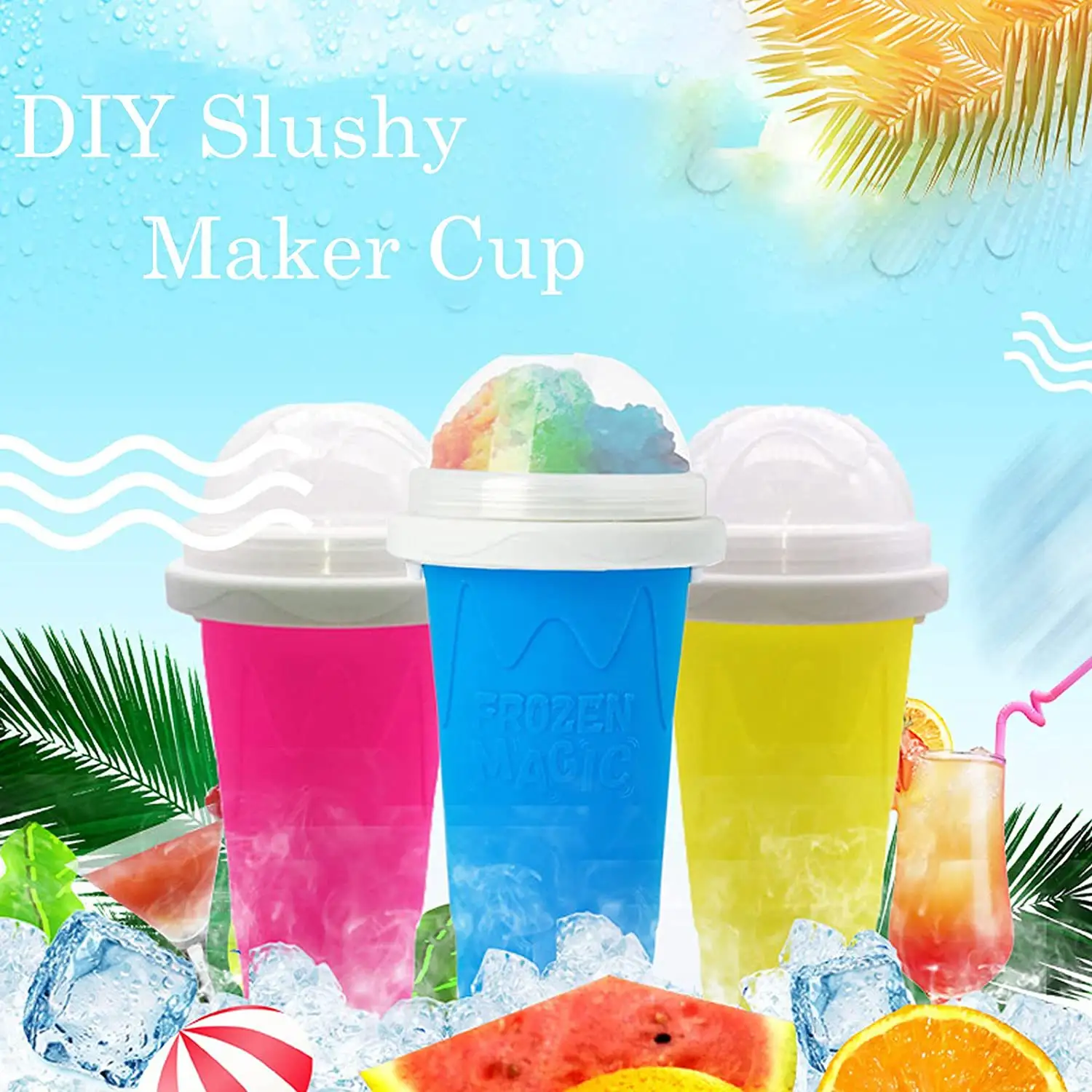Vendita calda Slushy Quick-Frozen Smoothies Cup Frozen Yogurt Magic Slush Quick Frozen Magic Squeeze Cup