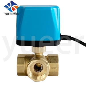 DN15 DN20 3路双线一控电动球阀DC9-24V AC110V- 220V黄铜电动控制执行器球阀 - Product Image 1