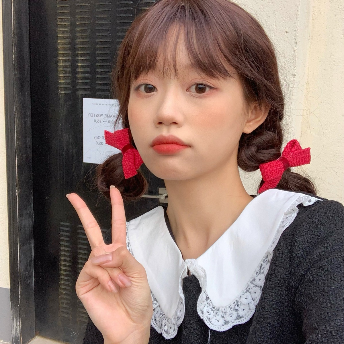 2522 Élastiques à cheveux rouges (paire)