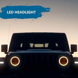 ไฟหน้า LED 9 นิ้วพร้อมไฟเลี้ยว DRL และสีเหลืองอําพันสําหรับ J-eep W-rangler JL / JLU J-eep Gladiator JT - Product Image 6