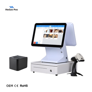 Sistema POS minorista personalizable de 15 pulgadas con pantalla VFD y CPU Intel J1900 para operaciones de caja registradora - Product Image 1