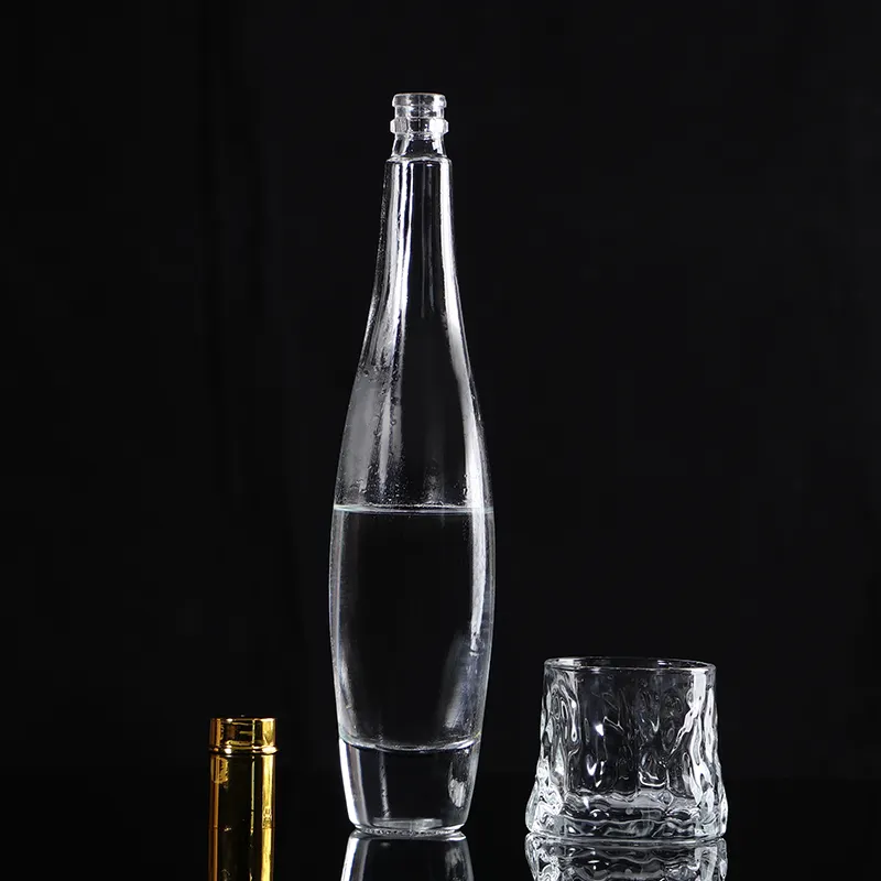 375ml 500ml custom clear fruit wine drinking glass bottles with lid