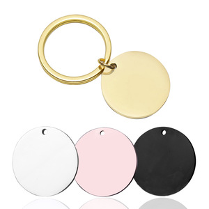定制2D银旋转圆形不锈钢钥匙扣金属空白钥匙扣带定制标志 - Product Image 3