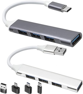 USB 3.0/Typ C bis 4 USB-Anschlüsse Tragbare Lade-OTG-Adapter Docking station USB-Expander mit mehreren Anschlüssen und Netzteil - Product Image 2