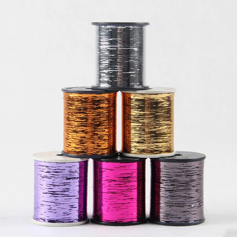Preço baixo Fio metálico tipo Lurex para tricô, fio metálico tipo 1/69m, dourado e colorido
