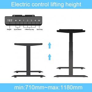 Para Amazon Electric 0,6-1,25 m Marco de metal ajustable Oficina/Hogar PC/Ordenador portátil Escritorio con patas de metal Mesa de pie