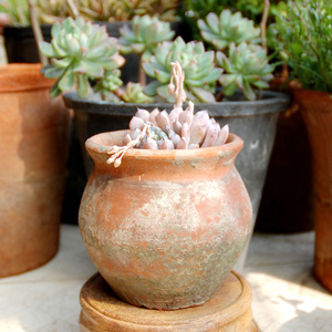 Açık kullanım için el yapımı büyük Terracotta saksı basit tasarım nefes özelliği yosun ve Bonsai ekimi için Ideal - Product Image 3