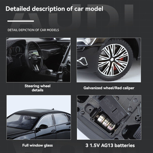 本物のライセンスダイキャストモデル車1:24合金モデル車Aodi A6ドアオープンデコレーションディスプレイ金属玩具車モデル - Product Image 4
