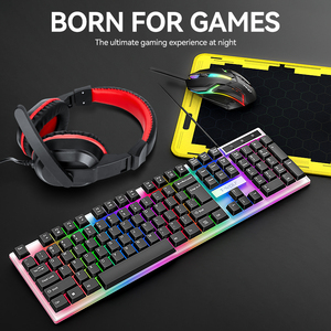 Kit de juegos de computadora Combo de teclado y mouse 4 en 1 Juego combinado de juegos Gamer Auriculares Teclado Mouse mousepad Combos - Product Image 3