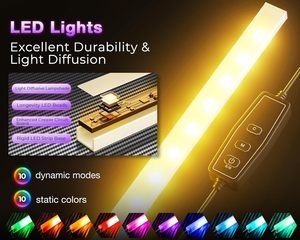 AJUNION Escritorio en forma de L de 53 pulgadas con iluminación LED, escritorio Reversible para juegos, tomas de corriente, mesa de ordenador de esquina con estantes de almacenamiento - Product Image 4