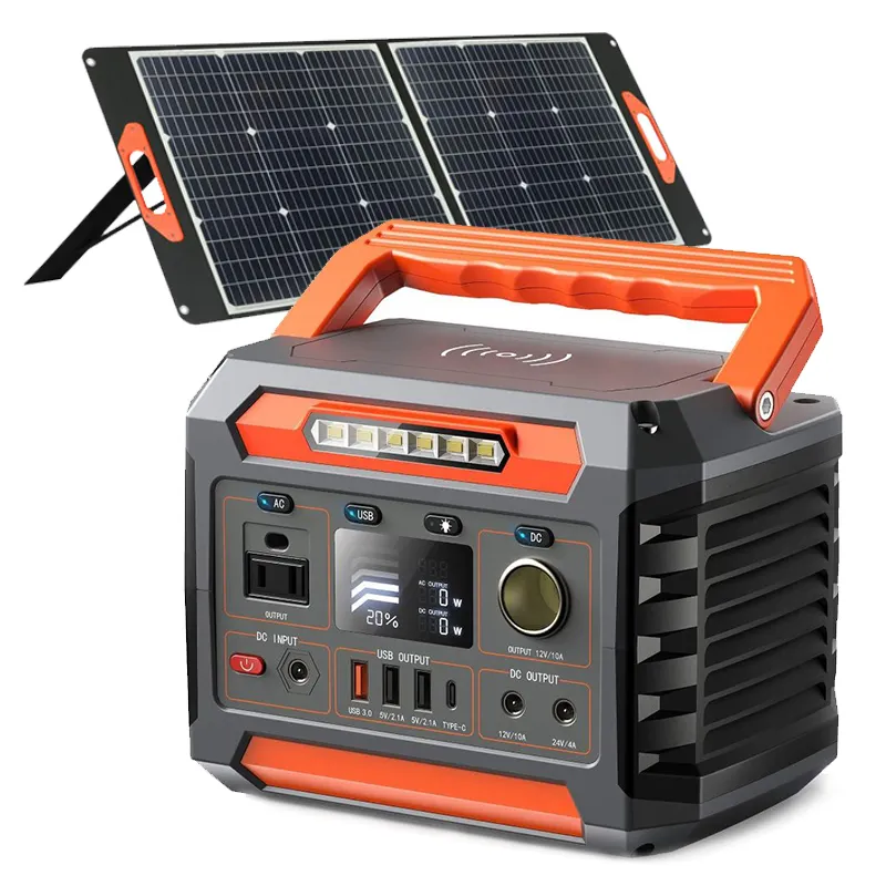 AC DC chargeur sans fil Led lampe de poche étanche Camping solaire portable 300w centrale électrique domestique 300 hors complet hors réseau solaire