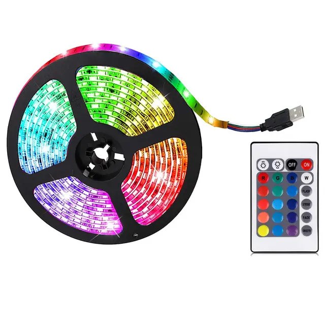 Remote Control Smd 5050 Rgb 5v Usb Full Kit 2m 3m 4m 5m 30d/m Flexible Bluetoothled Tv Backlight Tira De Led Strip Lights