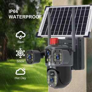 V380 güneş enerjili güvenlik kamerası 4 Lens 3 ekranlar açık güvenlik ağ kamerası 360 derece kablosuz WIFI 4G güneş kamera - Product Image 3