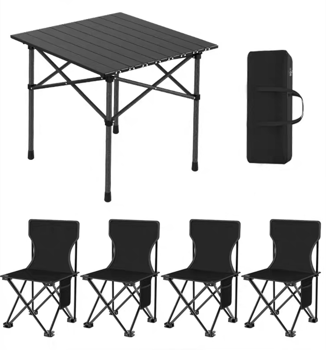 Black square table (50 * 50 * 53)+4 chairs